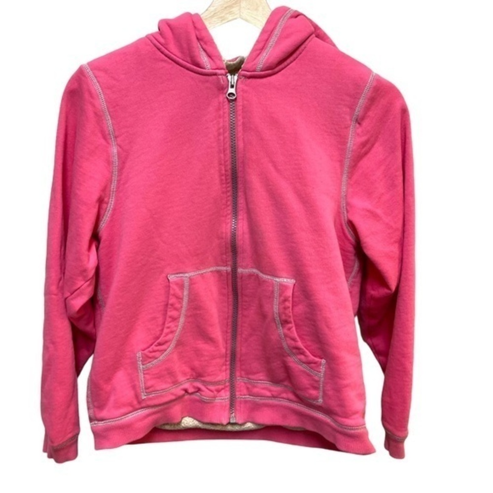 Hanna Andersson 12‎ 150 Sherpa lined hoodie zip up sweatshirt jacket